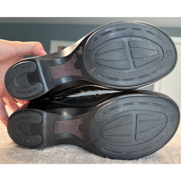 Ariat Strathmore Black Leather Studded Western Clogs Shoes Womens Size 8.5 Boho - Picture 5 of 11